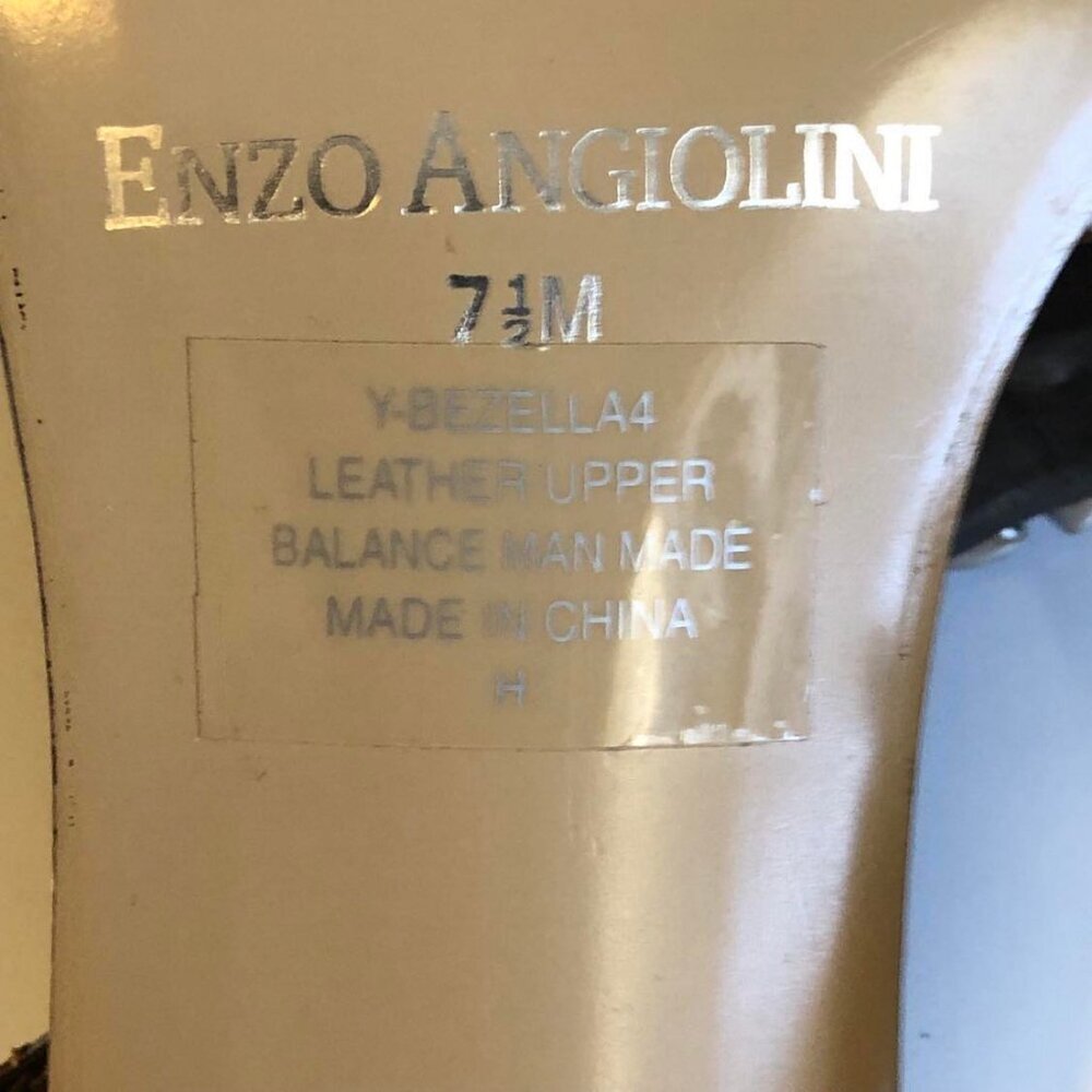 Vintage Y2K ENZO ANGIOLINI Bezella Gold Leather Rhinestone Stiletto Sandals 7.5 - Picture 8 of 8